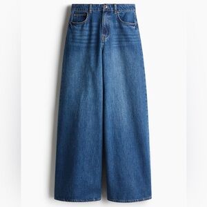 H&M High Rise Wide Leg Blue Denim Jeans